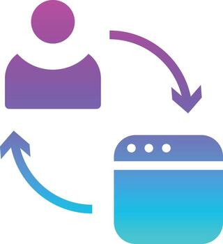 interaction user experience software development - gradient solid icon vector