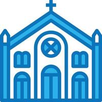 church religious christ pray building - blue icon vector