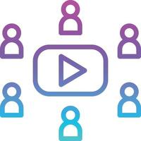 subscriber video promoter account teamwork - gradient icon vector