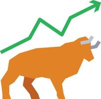 bull up mercado de inversión bursátil - icono plano vector