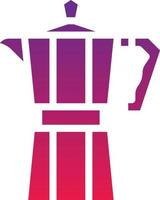 moka pot coffee cafe restaurant - solid gradient icon vector