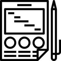 plan report pen paper - outline icon vector