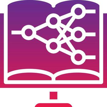machine learning train data ai artificial intelligence - solid gradient icon vector