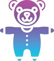 accesorios para bebés de oso de peluche - icono de gradiente sólido vector