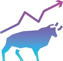 bull up mercado de inversión bursátil - icono sólido degradado vector