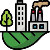 town ecology city wolrd save - filled outline icon vector