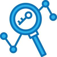 analysis keyword chart search seo - blue icon vector