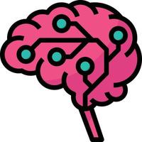 brain circuit ai artificial intelligence - filled outline icon vector