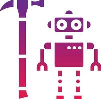 invention robot hammer creative - solid gradient icon vector