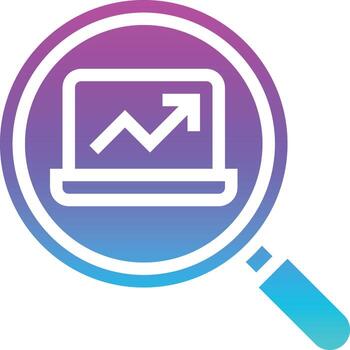 analysis system search software development - gradient solid icon vector