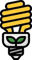 bombilla de luz ecología energía - icono de contorno lleno vector