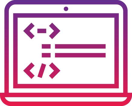 desarrollo de software de estructura de codificación de programación - icono de gradiente vector