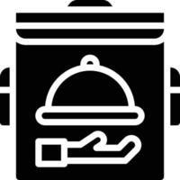 Bolsa de comida para servir comida a domicilio - icono sólido vector