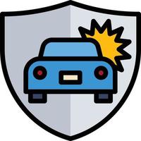 insurance car life health guard - filled outline icon vector