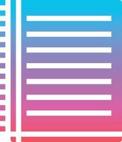 notebook stationery write - gradient solid icon vector