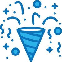 party popper celebration confetti entertainment - blue icon vector