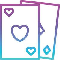 cartas casino juegos de póquer - icono degradado vector