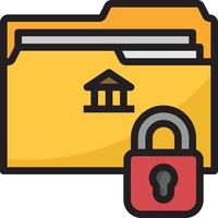 confidential document secret hidden banking - filled outline icon vector