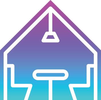 mesa café café restaurante - icono de gradiente sólido vector
