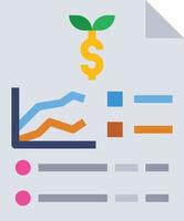 tabla de crecimiento de estadísticas de inversión del plan - icono plano vector