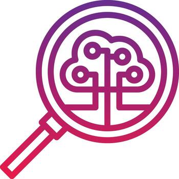 algoritmo de búsqueda ai inteligencia artificial - icono degradado vector