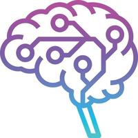 brain circuit ai artificial intelligence - gradient icon vector