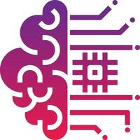 ai brain relate link creative connect - solid gradient icon vector