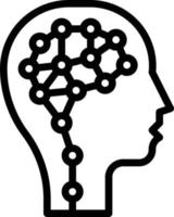 mind human ai artificial intelligence - outline icon vector