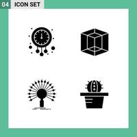 4 Creative Icons Modern Signs and Symbols of clock information time graphic network Editable Vector Design Elements