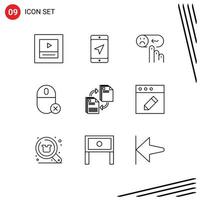 User Interface Pack of 9 Basic Outlines of sharing hardware help gadget computers Editable Vector Design Elements