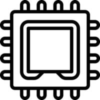 processor cpu card computer accessory - outline icon vector