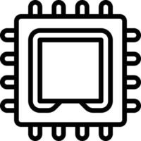 processor cpu card computer accessory - outline icon vector