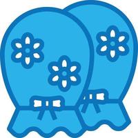 gloves clothes hand baby accessories - blue icon vector