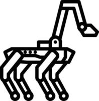 robot dog ai artificial intelligence - outline icon vector