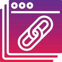 backlink website chain hyperlink seo - solid gradient icon vector