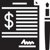 signed document loan debt banking - solid icon vector