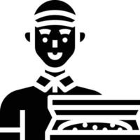 pizza delivery man avatar food - solid icon vector