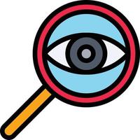 observing lens eye focus spy - filled outline icon vector