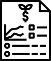 tabla de crecimiento de las estadísticas de inversión del plan - icono de contorno vector