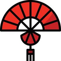 fan wind blow culture japan - filled outline icon vector