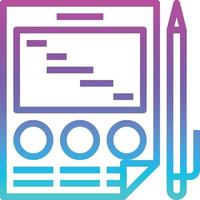 plan report pen paper - gradient icon vector