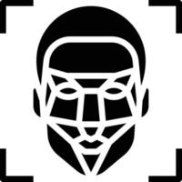facial recognition scan ai artificial intelligence - solid icon vector