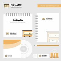 Cupboard Logo Calendar Template CD Cover Diary and USB Brand Stationary Package Design Vector Template