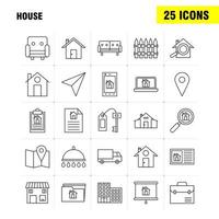 House Line Icon for Web Print and Mobile UXUI Kit Such as Paper Plane Paper Plane Startup House Magnifying Glass Pictogram Pack Vector