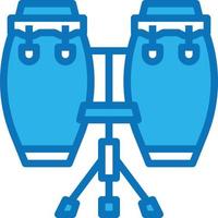 conga music musical instrument - blue icon vector