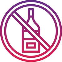 alcohol sin bebida de nutrición dietética - icono de degradado vector