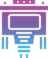 dvi cable connector computer accessory - gradient solid icon vector