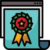 quality content award website seo - filled outline icon vector