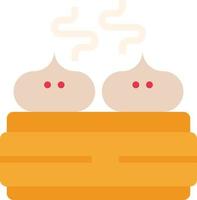 dimsun bun steamed bao china - flat icon vector