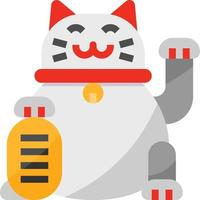 maneki neko dinero japón japoneses - icono plano vector